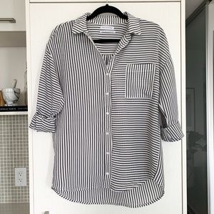 UO | Stripped | Grey Blue & White | Button Down